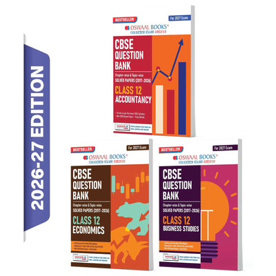 Oswaal CBSE Question Bank for Class 12 Accountancy, Economics & Business Studies (Set of 3) Chapter & Topic-wise: Solved Papers (2017-2026) | Includes 2026 solved Papers | With Oswaal AI | For 2027 Exam