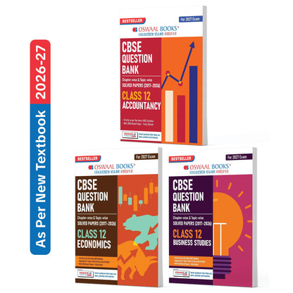 Oswaal CBSE Question Bank for Class 12 Accountancy, Economics & Business Studies (Set of 3) Chapter & Topic-wise: Solved Papers (2017-2026) | Includes 2026 solved Papers | With Oswaal AI | For 2027 Exam