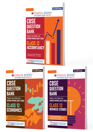 CBSE Question Bank for Class 12 Accountancy, Economics & Business Studies (Set of 3) Chapter & Topic-wise: Solved Papers (2017-2026) | Includes 2026 solved Papers | With oswaal.ai | For 2027 Exam