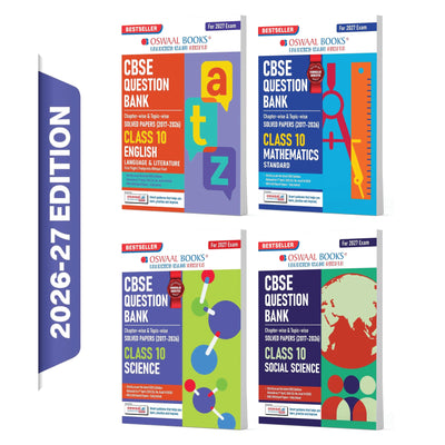 Oswaal CBSE Question Bank English | Maths Standard | Science | Social Science (Set of 4 Books) For Class 10 Chapter-wise and Topic-wise SOLVED PAPERS With Mind Maps & Revision Notes For 2027 Exam