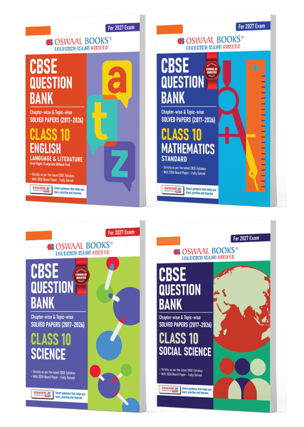CBSE Question Bank English | Maths Standard | Science | Social Science (Set of 4 Books) For Class 10 Chapterwise and Topicwise SOLVED PAPERS With Mind Maps & Revision Notes For 2027 Exam
