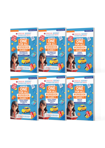 NCERT & CBSE One For All Workbook For Class 7 | Mathematics Part-1 & Part-2| Science | Social Science Part-1 & Part-2 | English | Updated As Per NCF | MCQ's | VSA | SA | LA | Set Of 6 Books | For Latest Exam