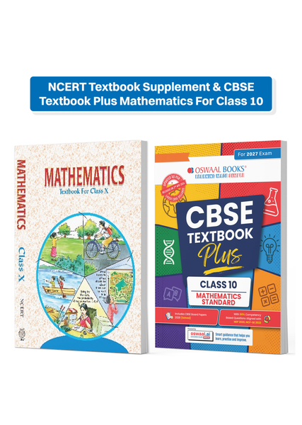 NCERT Textbook Supplement & CBSE Textbook Plus Mathematics For Class 10 | Competency Focused Questions | Concept Clarity, Mind Maps | Set Of 2 (For 2027 Exam)