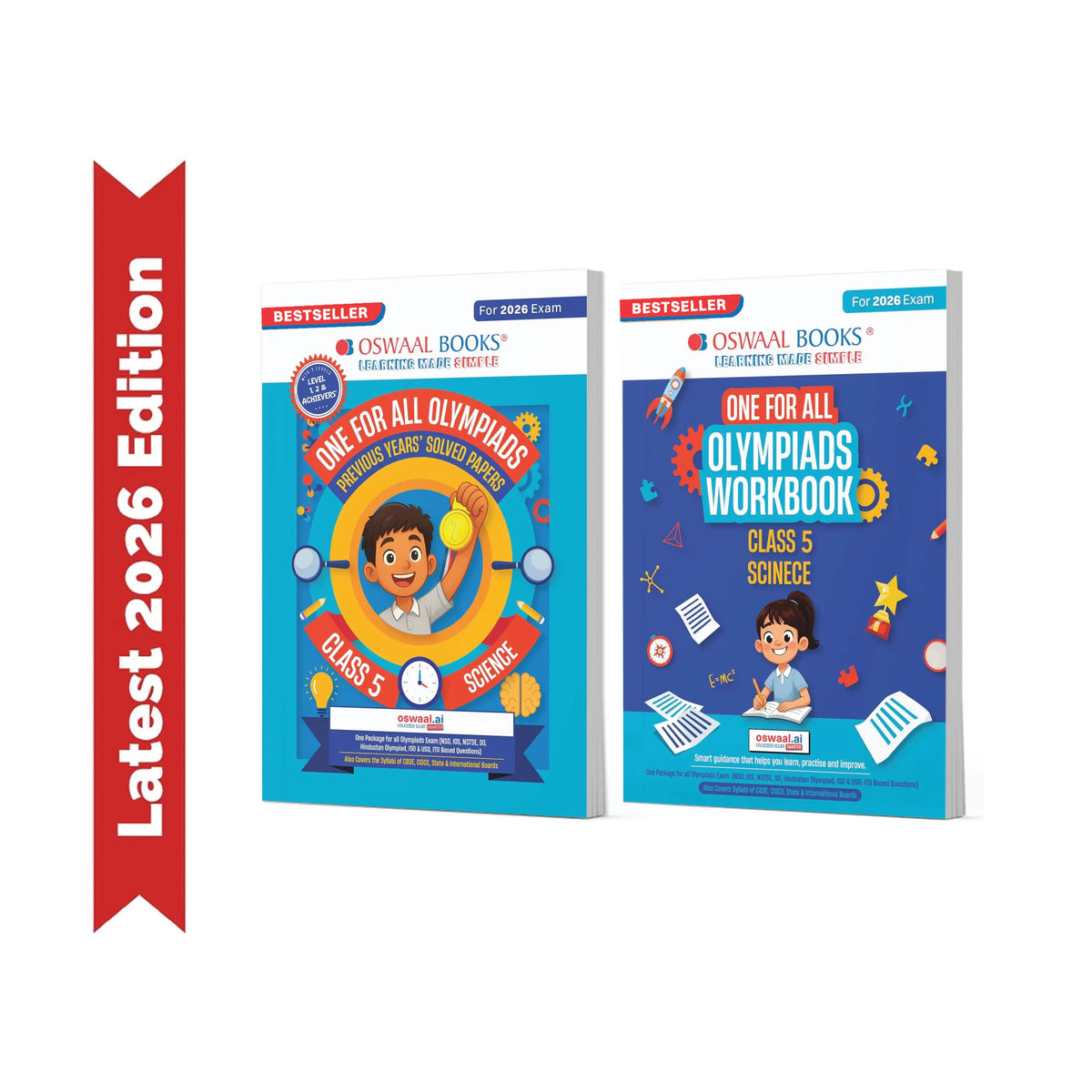 Oswaal One For All Olympiads Class 5 Science Prep-Guide | Chapter-wise Previous Years' Solved Papers+ Workbook (Set of 2 Books) | Questions for SOF NSO & Other Olympiad Exams 2026