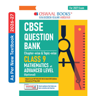 CBSE Mathematics Advanced Level Question Bank Chapter-wise & Topic-wise Class 9 | Based on NCERT | Includes Summary, Competency-Based Question, Self-Assessment & Practice Papers