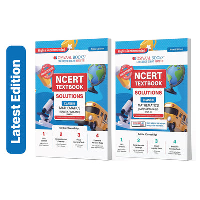 Oswaal NCERT Textbook Solutions Class 8 Mathematics (Ganita Prakash) Part-1 & Part-2 | Set of 2 Books | For Latest Exam