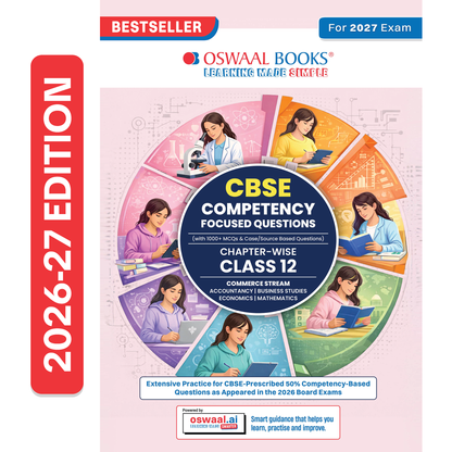 Oswaal CBSE Competency Focused Questions For Class 12 | Chapter-wise | For Board Exam | Commerce Stream | 50% Competency based Questions | MCQs | Case/Source Based Questions With Oswaal AI