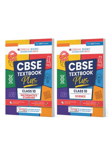 CBSE Textbook Plus (2022-2026) | Class 10| Maths Standard & Science (Set Of 2 Books) | Includes: 2026 Papers- fully solved | With Competency Focused Questions | For 2027 Exam | With oswaal.ai