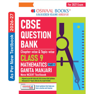 CBSE Mathematics Part-1 Question Bank Chapter-wise & Topic-wise Class 9 | Based on NCERT Textbook Ganita Manjari | Includes Summary, Competency-Based Question, Self-Assessment & Practice Papers