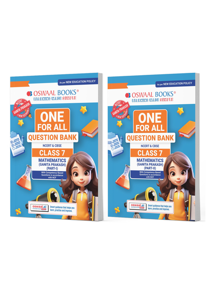 One For All Question Banks NCERT & CBSE Class 7 (Set of 2 Books) Mathematics Part-1 & Part-2 (For Latest Exam)