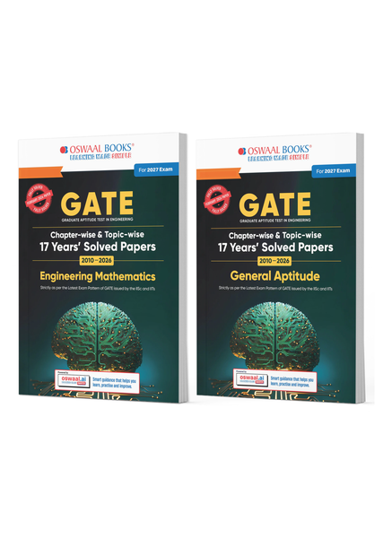 GATE General Aptitude & Engineering Mathematics ( Set of 2) 17 Years’ Solved Papers (2010 to 2026) for 2027 Exam | Chapter-wise & Topic-wise | For All Streams: Electronics, CS, IT and Others
