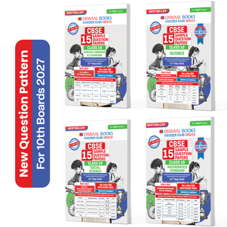 CBSE 15 Sample Question Papers Class 10 Board Exam English, Science, Social Science & Maths Standard (Set of 4 Books) 2026-27 based on latest CBSE SQP dated (21 Sep 2026) | With Oswaal AI