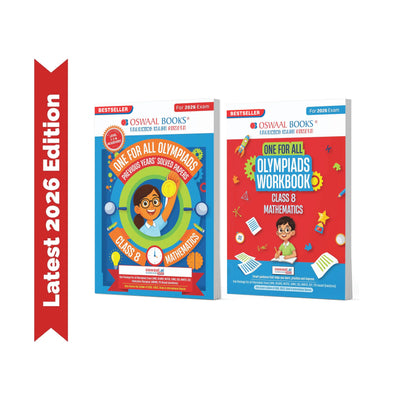 Oswaal One For All Olympiads Class 8 Maths Prep-Guide | Chapter-wise Previous Years' Solved Papers + Workbook (Set of 2 Books) | Questions for SOF IMO & Other Olympiad Exams 2026