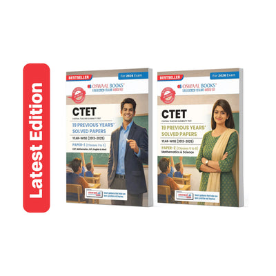 Oswaal CTET 19 Previous Years Solved Papers 2013-2025 | Paper 1 (Classes 1-5) & Paper 2 (Classes 6-8) | English Medium | CPD, Maths, Science, EVS, English & Hindi | Includes Feb 2026 Solved Paper