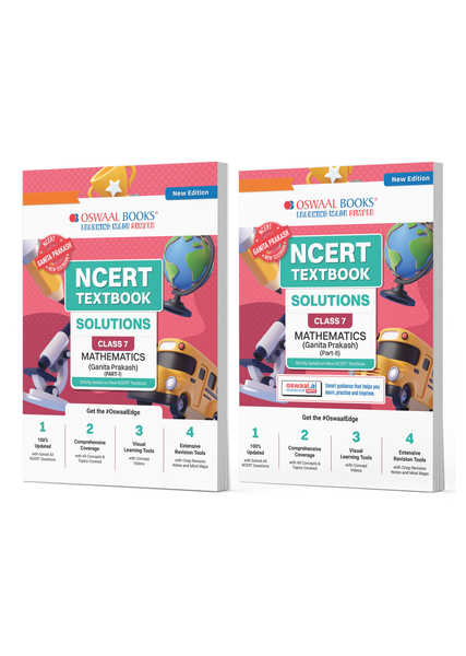 NCERT Textbook Solutions Class 7 Mathematics (Ganita Prakash) Part-1 & Part-2 | Set of 2 Books | For Latest Exam