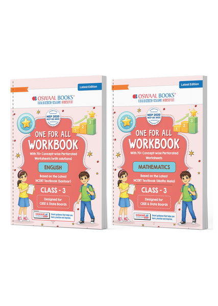 One for All Workbook Class 3 English & Maths (Set of 2 Books) | 50+ Concept-wise Perforated Worksheets | NEP 2020 & NCF 2023 Aligned | For CBSE & State Boards | Builds Concept Clarity & Scientific Skills