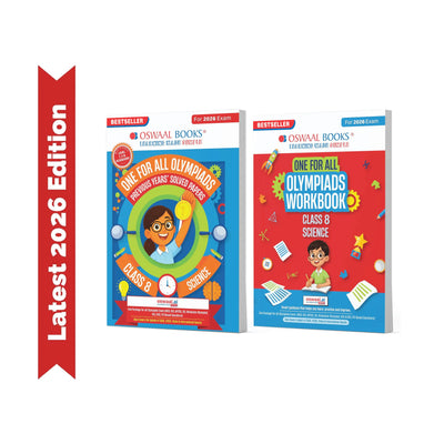 Oswaal One For All Olympiads Class 8 Science Prep-Guide | Chapter-wise Previous Years' Solved Papers+ Workbook (Set of 2 Books) | Questions for SOF NSO & Other Olympiad Exams 2026