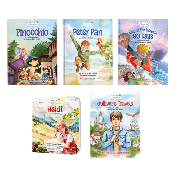 Lil Legends Re-Imagined Classics: Illustrated Classic Story Books for Kids – Complete Collection (Set of 5)