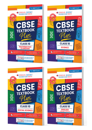 CBSE Textbook Plus (2022-2026) | Class 10| Maths Standard, Science, Social Science & English Language and Literature (Set Of 4 Books) | Includes: 2026 Papers- fully solved | With Competency Focused Questions | For 2027 Exam | With oswaal.ai