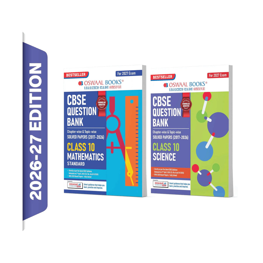 Oswaal CBSE Question Bank Maths Standard | Science (Set of 2 Books) For Class 10 Chapter-wise and Topic-wise SOLVED PAPERS With Mind Maps & Revision Notes For 2027 Exam