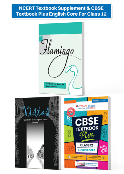 NCERT Textbook Supplement & CBSE Textbook Plus English Core For Class 12 | Competency Focused Questions | Concept Clarity, Mind Maps | Set Of 3 (For 2027 Exam)