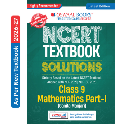 Oswaal CBSE NCERT Class 9 Textbook Solutions Mathematics Part-1 (Ganita Manjari) (Latest NCERT) | Revision Notes, Mind Maps, Solved Intext & Exercise Questions | Oswaal AI