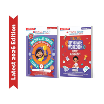 Oswaal One For All Olympiads Class 2 Maths Prep-Guide | Chapter-wise Previous Years' Solved Papers + Workbook (Set of 2 Books) | Questions for SOF IMO & Other Olympiad Exams 2026