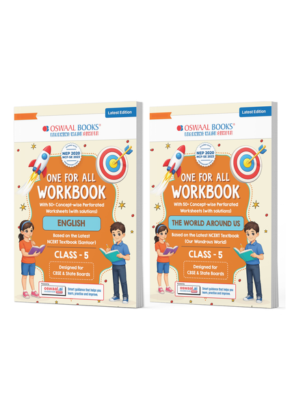 One for All Workbook Class 5 English & EVS (Set of 2 Books) | 50+ Concept-wise Perforated Worksheets | NEP 2020 & NCF 2023 Aligned | For CBSE & State Boards | Builds Concept Clarity & Scientific SkillS