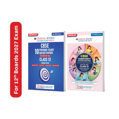 Oswaal CBSE 10 Previous Years Solved Papers and Competency Focused Questions Chapter-wise Class 12 PCM (Set of 2)