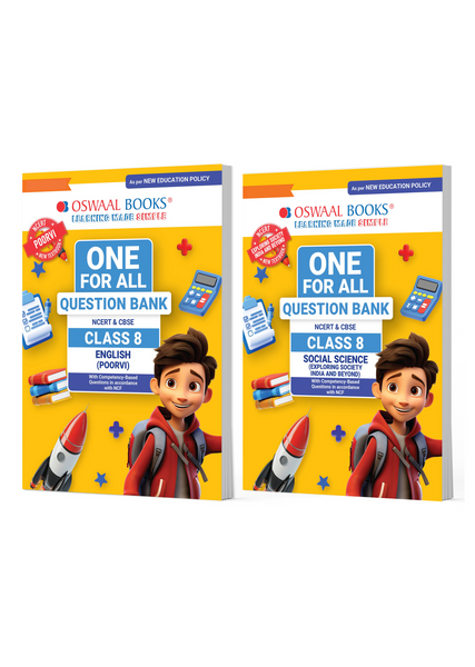 One For All Question Banks NCERT & CBSE Class 8 (Set of 2 Books) English & Social Science (For Latest Exam)