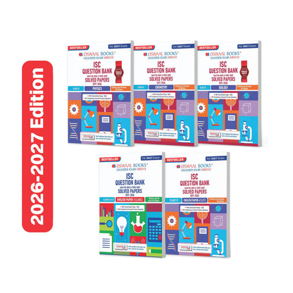 Oswaal Class 12 ISC Physics, Chemistry, Biology, English Paper-1 & 2 Question Bank (Set of 5 Books) (2017-2026) | Chapter-wise & Topic-wise with Competency Based Questions | For 2027 Exam