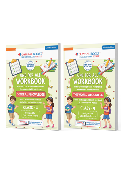 One for All Workbook Class 4 General Knowledge & EVS (Set of 2 Books) | 50+ Concept-wise Perforated Worksheets | NEP 2020 & NCF 2023 Aligned | For CBSE & State Boards | Builds Concept Clarity & Scientific Skills