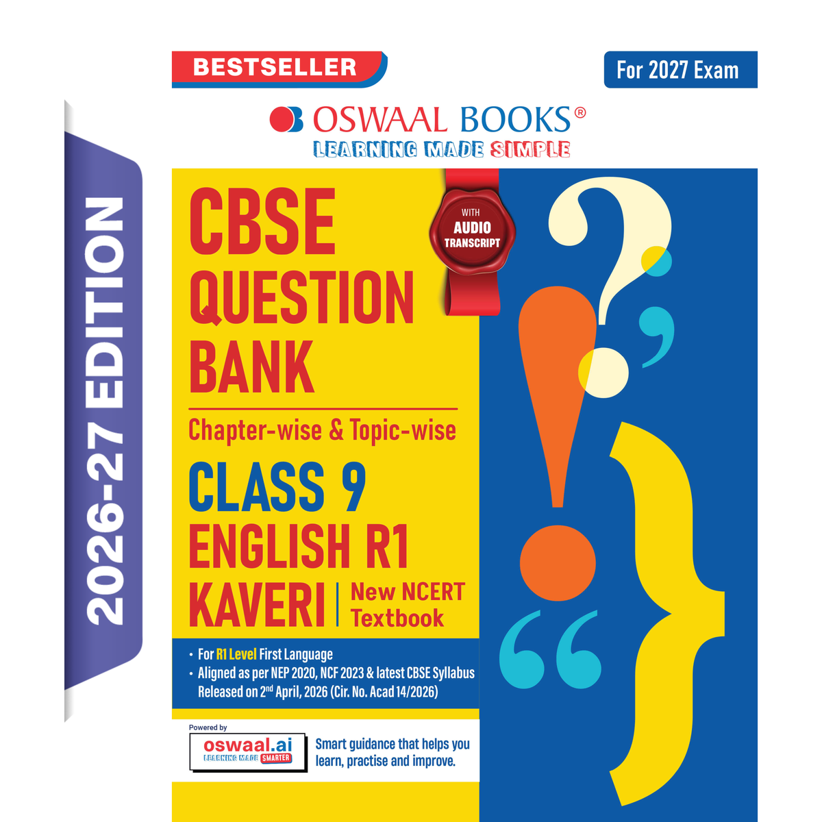 Oswaal CBSE Class 9 English Question Bank Chapter-wise & Topic-wise | Based on new NCERT Textbook Kaveri | Includes Summary, Competency-Based Question, Self-Assessment & Practice Papers | For R1 Level