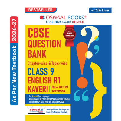 Oswaal CBSE Class 9 English Question Bank Chapter-wise & Topic-wise | Based on new NCERT Textbook Kaveri | Includes Summary, Competency-Based Question, Self-Assessment & Practice Papers | For R1 Level