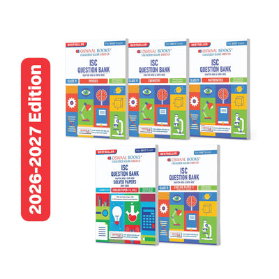 Oswaal Class 11 ISC Physics, Chemistry, Maths, English Paper-1 & 2 Question Bank (Set of 5 Books) | Chapter-wise & Topic-wise with Competency Based Questions | For 2027 Exam | Self-Assessment Papers