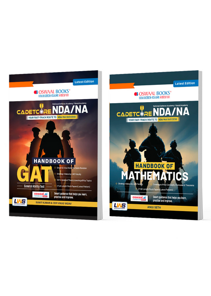 CadetCore NDA/NA 2026 Handbook for General Ability Test (GAT) & Mathematics | Complete Syllabus Coverage with Crisp Theory & Revision Notes | Includes 2 Full-Length Mock Tests (Set of 2 Books) For 2026 Exam