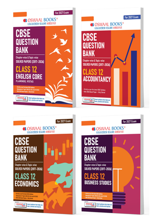 CBSE Question Bank for Class 12 English Core, Accountancy, Business Studies & Economics (Set of 4) Chapter & Topic-wise: Solved Papers (2017-2026) | Includes 2026 solved Papers | With oswaal.ai | For 2027 Exam