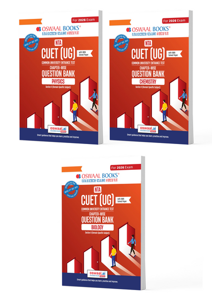 NTA CUET (UG) Question Banks | Chapterwise & Topicwise | Physics, Chemistry & Biology| Set of 3 Books | Entrance Exam Preparation Books 2026