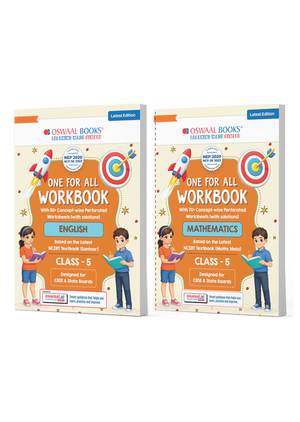 One for All Workbook Class 5 English & Maths (Set of 2 Books) | 50+ Concept-wise Perforated Worksheets | NEP 2020 & NCF 2023 Aligned | For CBSE & State Boards | Builds Concept Clarity & Scientific Skills
