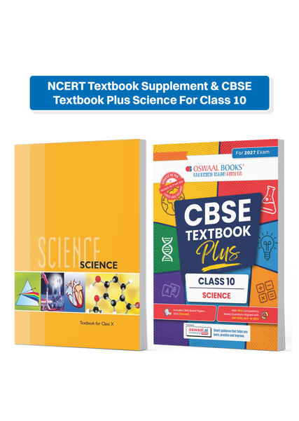 NCERT Textbook Supplement & CBSE Textbook Plus Science For Class 10 | Competency Focused Questions | Concept Clarity, Mind Maps | Set Of 2 (For 2027 Exam)