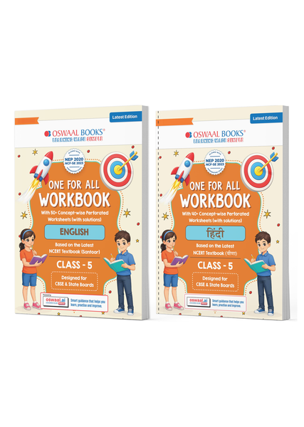 One for All Workbook Class 5 English & Hindi (Set of 2 Books) | 50+ Concept-wise Perforated Worksheets | NEP 2020 & NCF 2023 Aligned | For CBSE & State Boards | Builds Concept Clarity & Scientific Skills