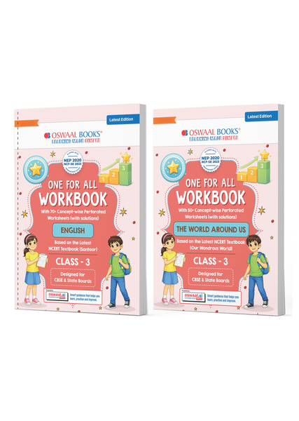 One for All Workbook Class 3 English & EVS (Set of 2 Books) | 50+ Concept-wise Perforated Worksheets | NEP 2020 & NCF 2023 Aligned | For CBSE & State Boards | Builds Concept Clarity & Scientific SkillS
