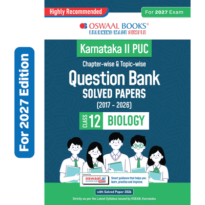 Oswaal Karnataka II PUC Chapter-wise & Topic-wise Question Bank Class 12 Biology | 1550+ Questions | Revision Notes, Mind Maps, Mnemonics | Fully Solved PYQs (2026-2017) | 2027 Board Exam | Oswaal AI