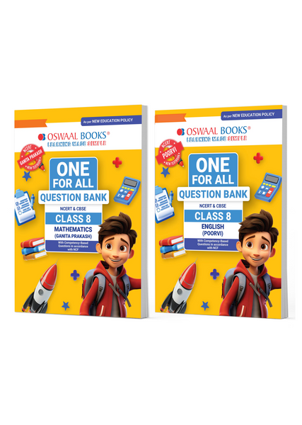 One For All Question Banks NCERT & CBSE Class 8 (Set of 2 Books) Mathematics & English (For Latest Exam)