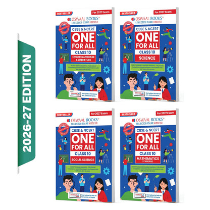 Oswaal CBSE & NCERT One For All Class 10 | English | Science | Social Science & Mathematics Standard| With Topic Wise Notes (Set Of 4 Books) For 2027 Board Exam