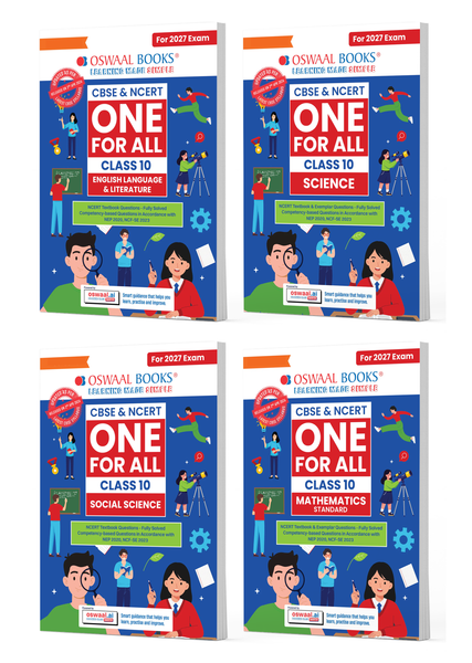 CBSE & NCERT One for All Class 10 |  English | Science | Social Science & Mathematics Standard | Based on Latest Syllabus (April 2026) |NCERT & Competency-based questions (Set Of 4 Books) | For 2027 Exam | With Oswaal AI