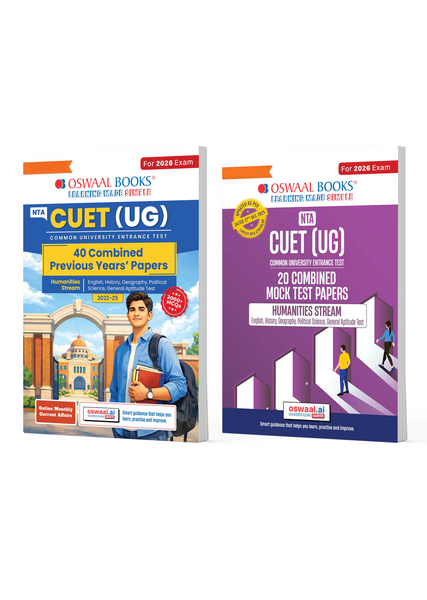 NTA CUET (UG) 40 Combined Previous Years Solved Papers & 20 Combined Mock Test Papers (Set of 2 Books) Humanities Stream (English, History, Geography, Political Science, General Aptitude Test) For 2026 Exam
