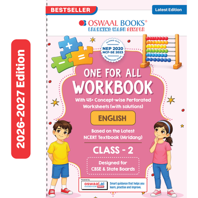 Oswaal One for All Workbook Class 2 English | 45+ Concept-wise Perforated Worksheets | Based on NCERT Mridang | NEP 2020 & NCF 2023 Aligned | For CBSE & State Boards | Builds Concept Clarity & Scientific Skills