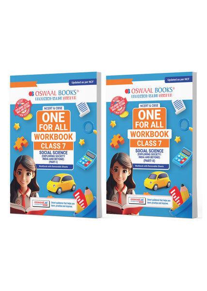 NCERT & CBSE One For All Workbook For Class 7 | Social Science Part-1 & Part-2 | Updated As Per NCF | MCQ's | VSA | SA | LA | Set Of 2 Books | For Latest Exam