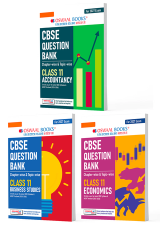 CBSE Question Bank (Set of 3 Books) Accountancy, Economics and Business Studies Chapter-wise & Topic-wise Class 11 For 2027 Exam with Competency Based Questions & Comprehensive NCERT coverage